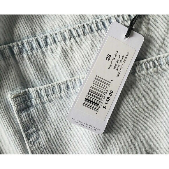 NWT WeWoreWhat The Icon Jeans 2 Light Icy Wash Straight Leg High Rise - Picture 5 of 13